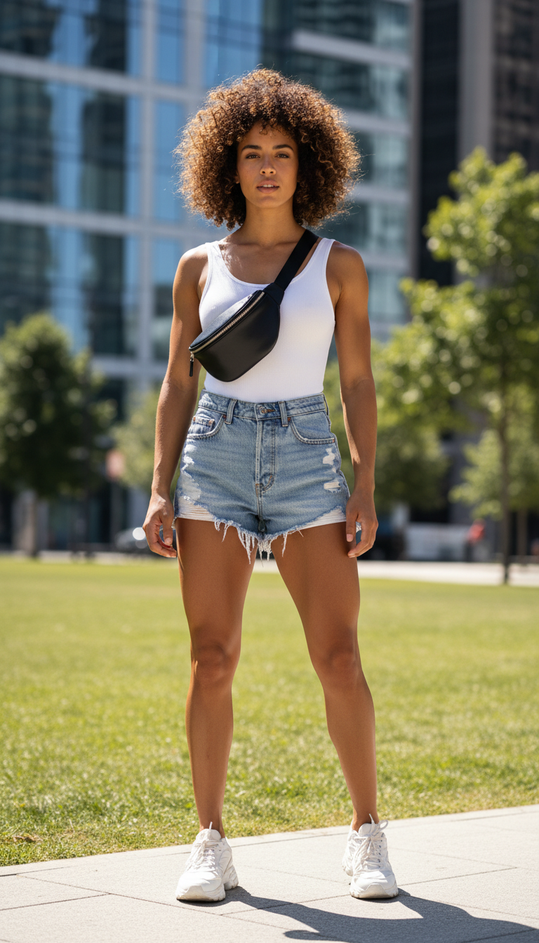 High-Waisted Shorts & Bodysuit