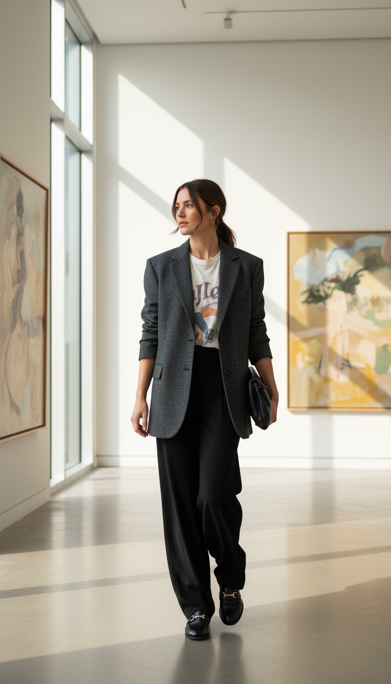 Polished Blazer & Playful Tee