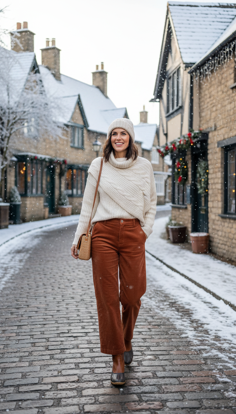 Rustic Cable Knit & Corduroy