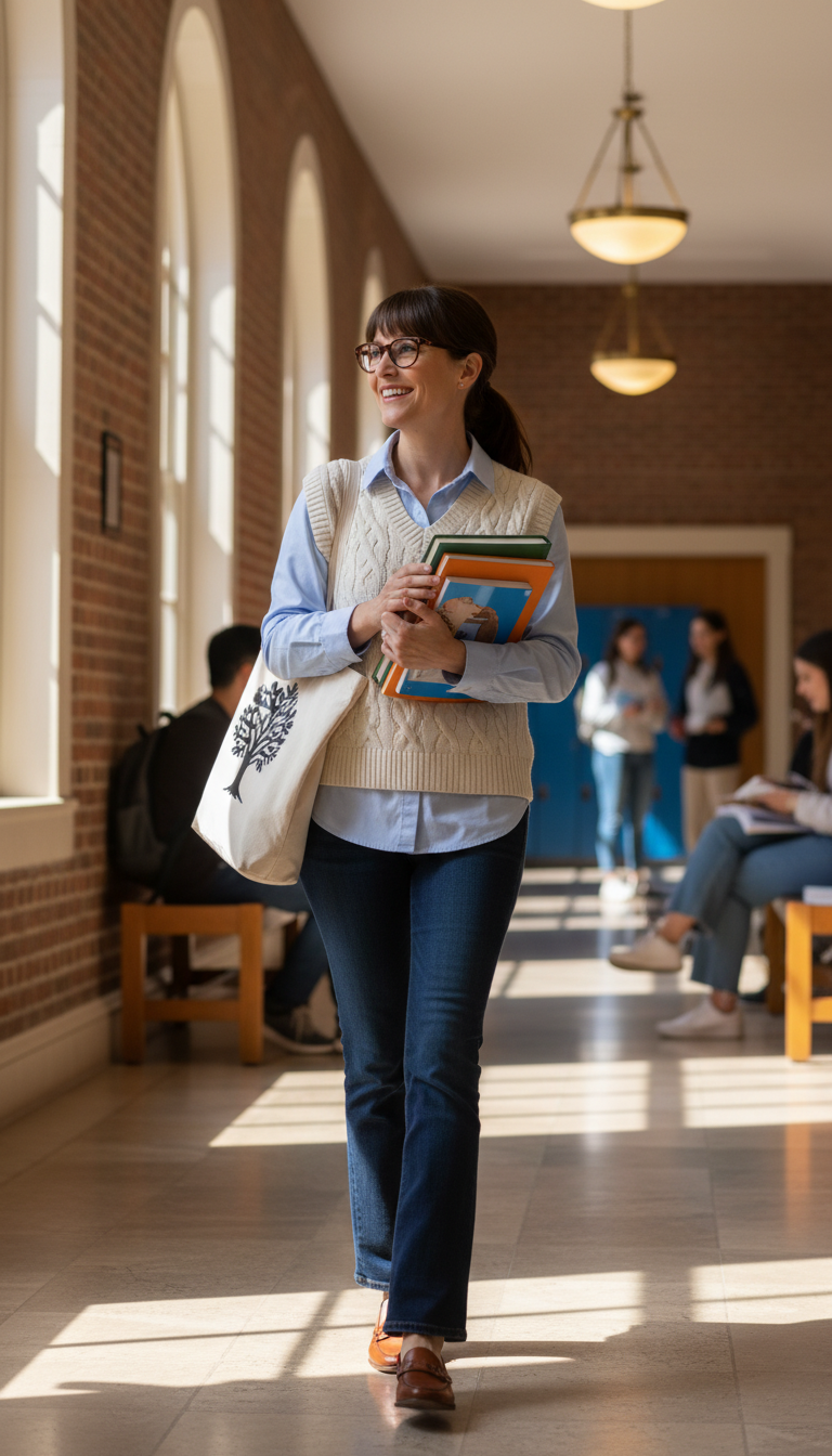 Preppy Sweater Vest & Bootcut