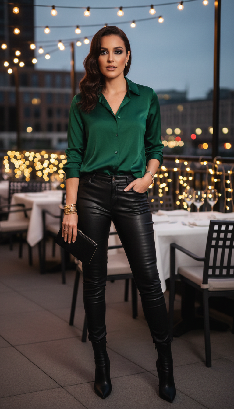 Edgy Leather & Silk Blend