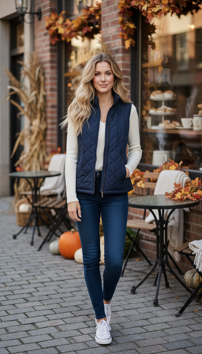 Quilted Vest & Long Sleeve Tee
