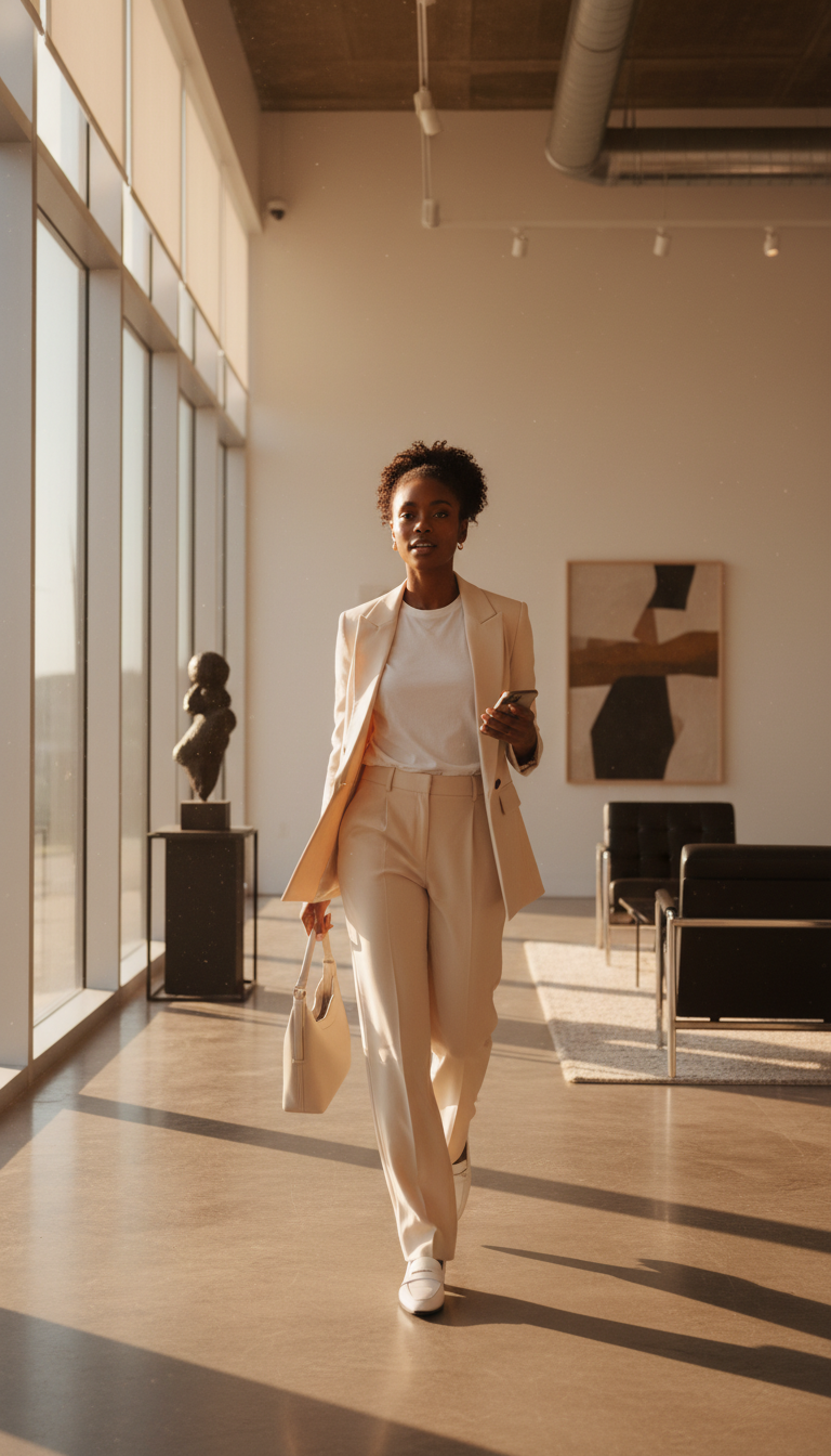 Wide-Leg Trousers & Blazer Duo