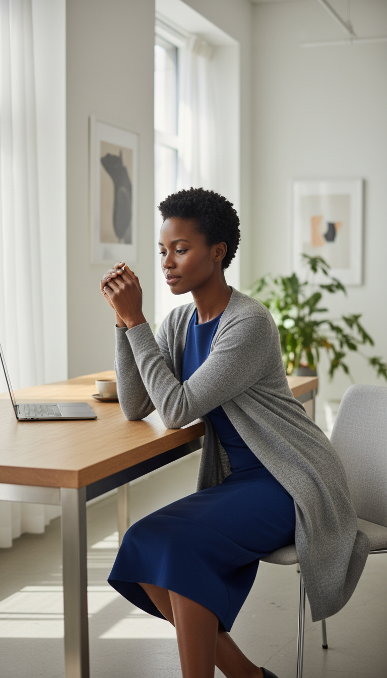 Midi Dress & Cardigan Elegance