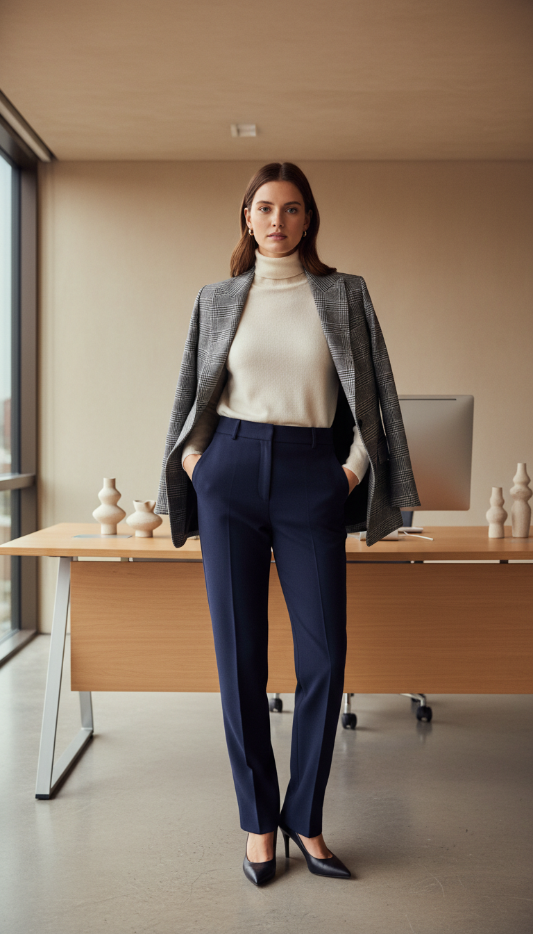 Tailored Trousers & Turtleneck Power