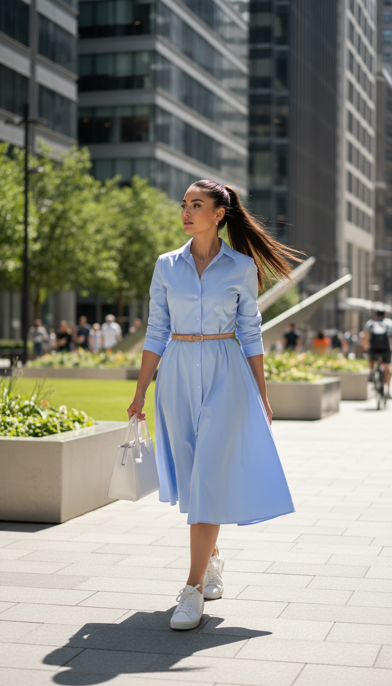 The Crisp Poplin Shirt Dress