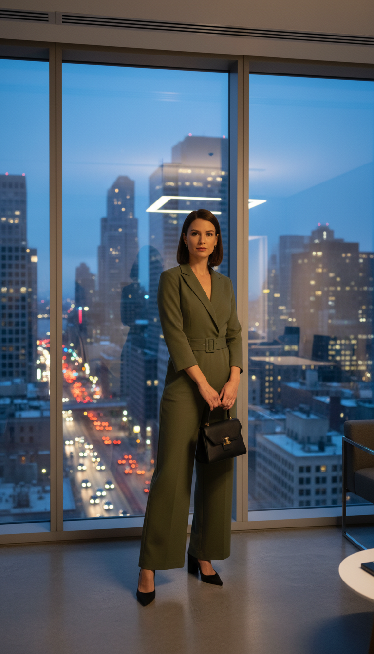 Modern Jumpsuit & Block Heels