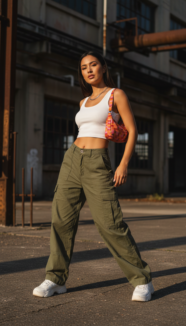 Cargo Pants & Crop Top