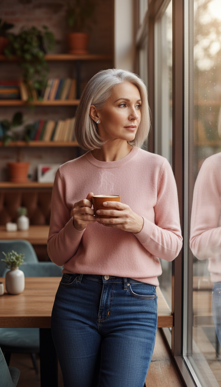 Cashmere Sweater & Dark Jeans
